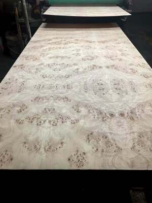 0.5mm ضخامت برش برش Mappa Burl چوب ورق ورق برای دکوراسیون هتل