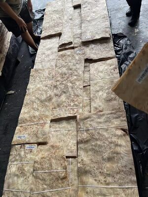 0.5mm ضخامت برش برش Mappa Burl چوب ورق ورق برای دکوراسیون هتل